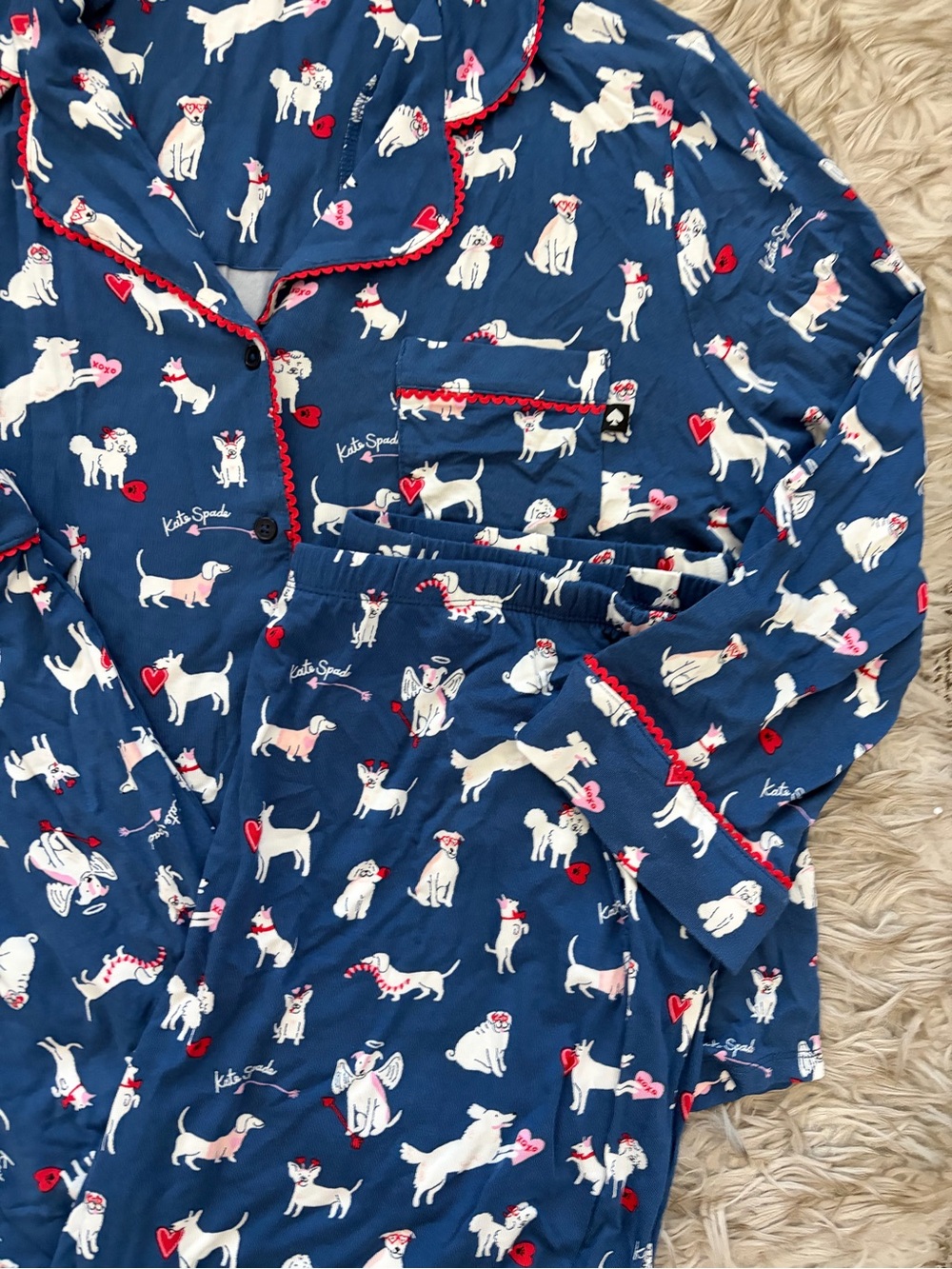 NWT Kate Spade Puppy Love Pajama Set - Picture 9 of 12